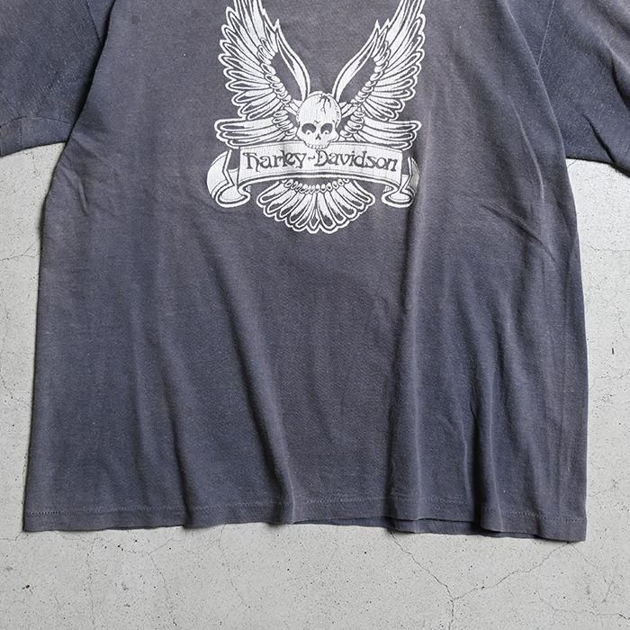HARLEY-DAVIDSON SKULL&WING T-SHIRT（80'S/GOOD FADE/LARGE