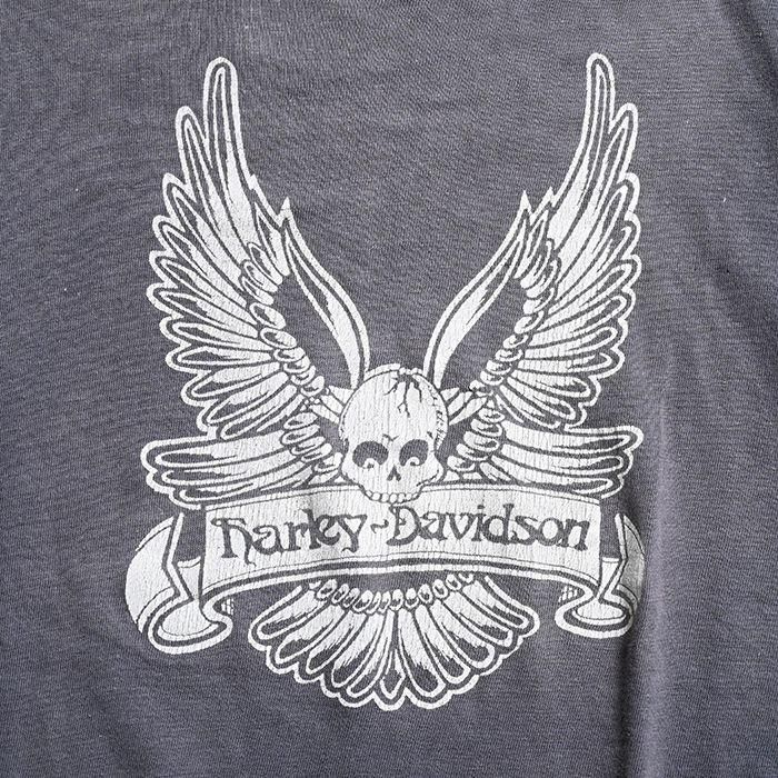 HARLEY-DAVIDSON SKULL&WING T-SHIRT（80'S/GOOD FADE/LARGE