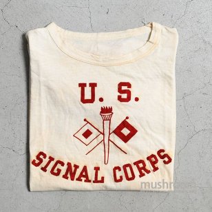 U.S.ARMY SIGNAL CORPS FLOCK PRINT T-SHIRT1940'S/DEADSTOCK