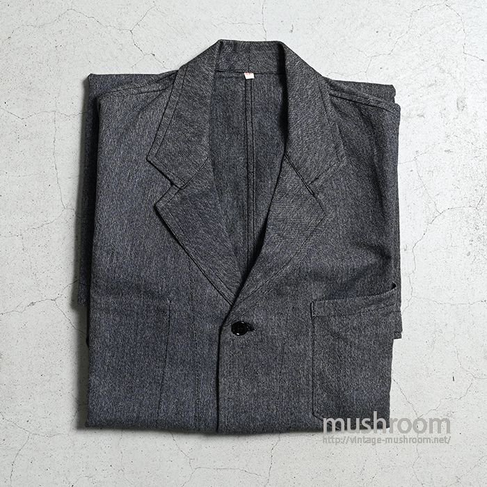 FRENCH BLACK COVERT ATELIER COAT（DEADSTOCK/SZ 42） - 古着屋