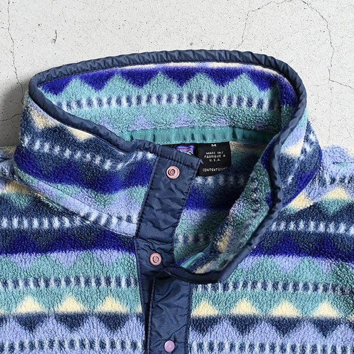 PATAGONIA DIAMOND PATTERN SNAP-T FLEECE JACKET('93/GOOD PATAGONIA DIAMOND PATTERN SNAP-T FLEECE JACKET('93/GOOD