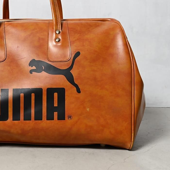 バッグ PUMA Vintage Leather Boston Bag Puma Boston Bag Bicolor Leather Red & Blue H9.8x15.3x6in