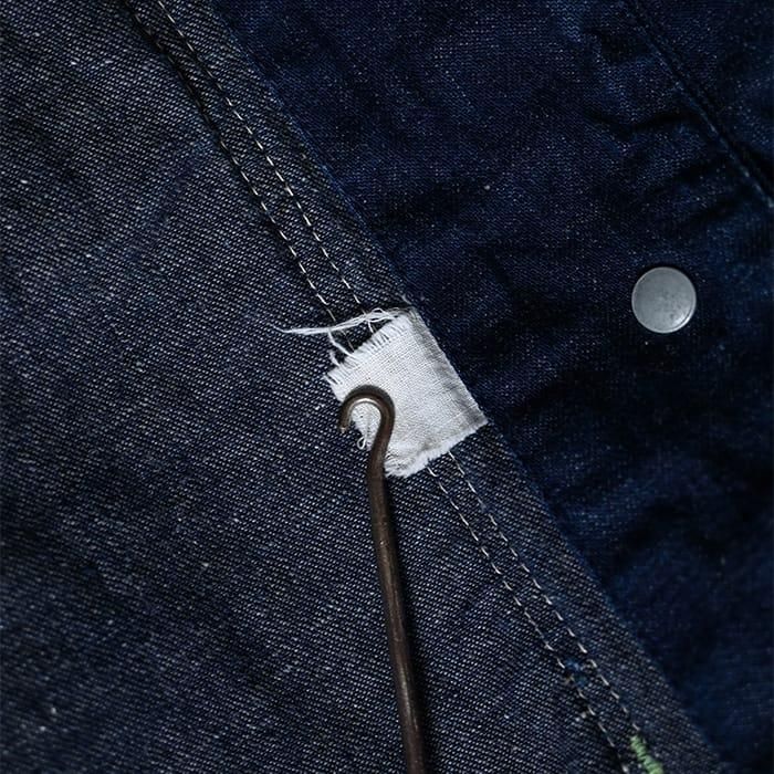 DUCK HEAD DENIM COVERALL WITH CHINSTRAP（DARK COLOR/MINT