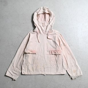 WW2 U.S.NAVY OVERDYED SALVAGE COTTON PARKA WITH PAINTPINK/LARGE