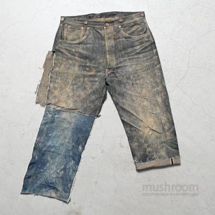 LEVI'S 501XX DENIM SCRAP WITH LEATHER PATCH（Early 1910'S）