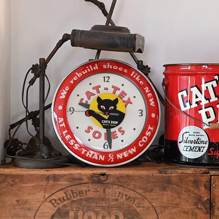 CAT'S PAW ADVERTISING NEON WALL CLOCK - 古着屋 ｜ mushroom