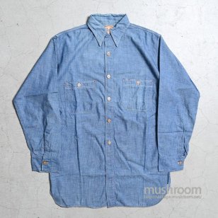 RED KAP L/S CHAMBRAY WORK SHIRT WITH CHINSTRAPSZ 14 1/2/GOOD CONDITION