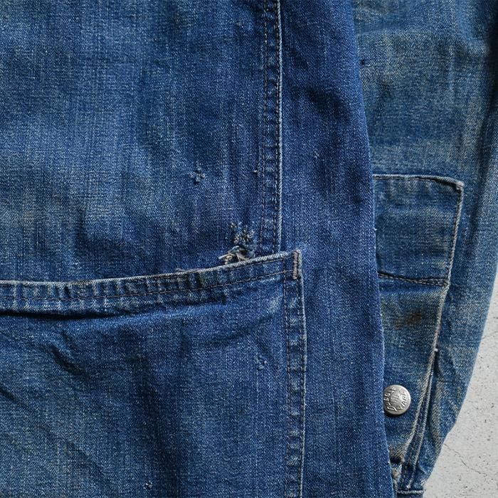 DUBBLE WARE ダブルウエア カバーオール ヘリンボーン ダブルスナップ DUBBLE WARE DENIM COVERALL（NICE HIGE） - 古着屋 ｜ mushroom