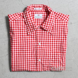 ABERCROMBIE&FITCH REDWHT GINGHAM CHECK S/S COTTON SHIRTVERY GOOD CONDITION