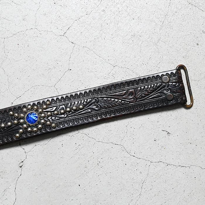 OLD STUDDED JEWEL LEATHER BELT（1940'S/VERY GOOD CONDITION