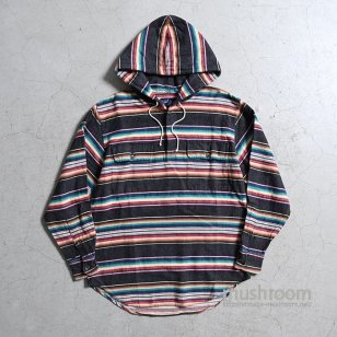 Ralph Lauren NATIVE BORDER P/O FLANNEL SHIRT WITH HOODY1990'S/SMALL