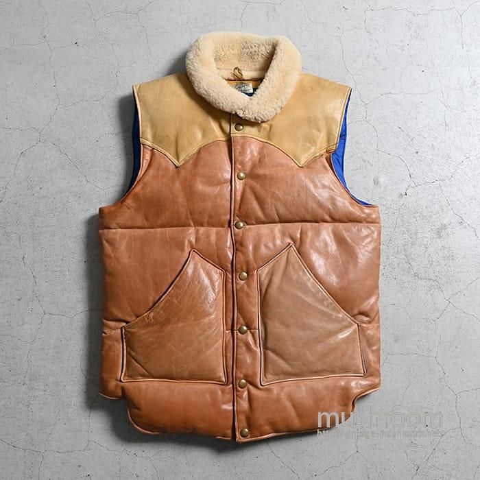 ROCKY MOUNTAIN LVD LEATHER DOWN VEST（SZ 40/GOOD CONDITION