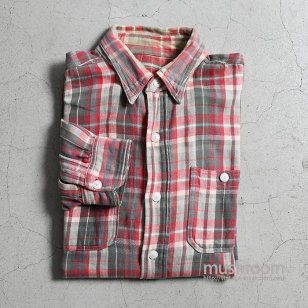 OLD UNKNOWN PLAID FLANNEL SHIRTNICE FADE