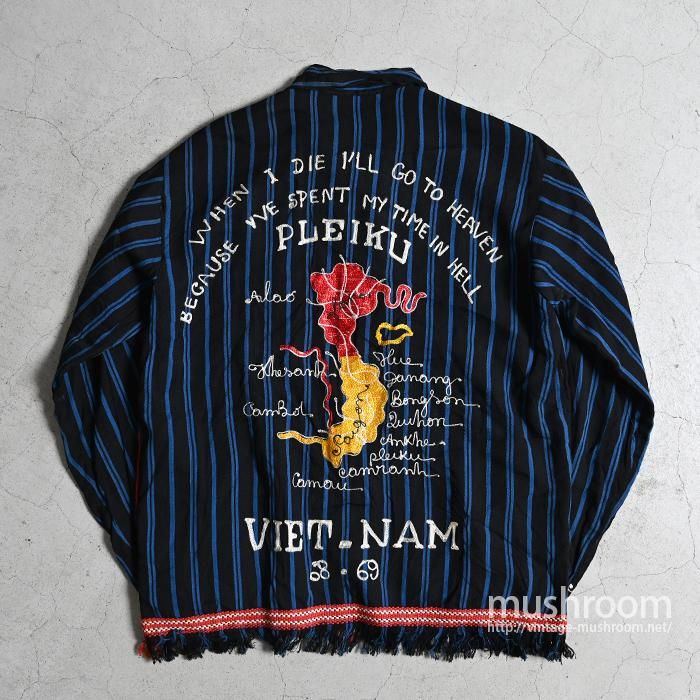 VIET-NAM 1968-69 STRIPED SOUVENIR JACKET（UNUSUAL FABLIC