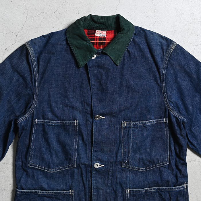 FREELAND DENIM COVERALL WITH FLANNEL（38/VERY GOOD CONDITION） - 古着屋 ｜  mushroom(マッシュルーム) ヴィンテージクロージングストア