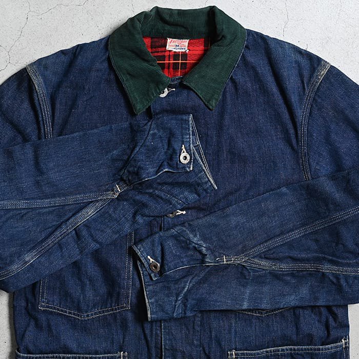 FREELAND DENIM COVERALL WITH FLANNEL（38/VERY GOOD CONDITION） - 古着屋 ｜  mushroom(マッシュルーム) ヴィンテージクロージングストア