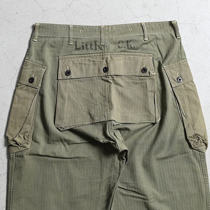 WW2 USMC P-44 HBT UTILITY TROUSERS WITH STENCIL（W34 