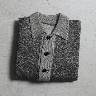 OLD SALT&PEPPER SWEAT CARDIGAN WITH COLLARVERY GOOD CONDITION