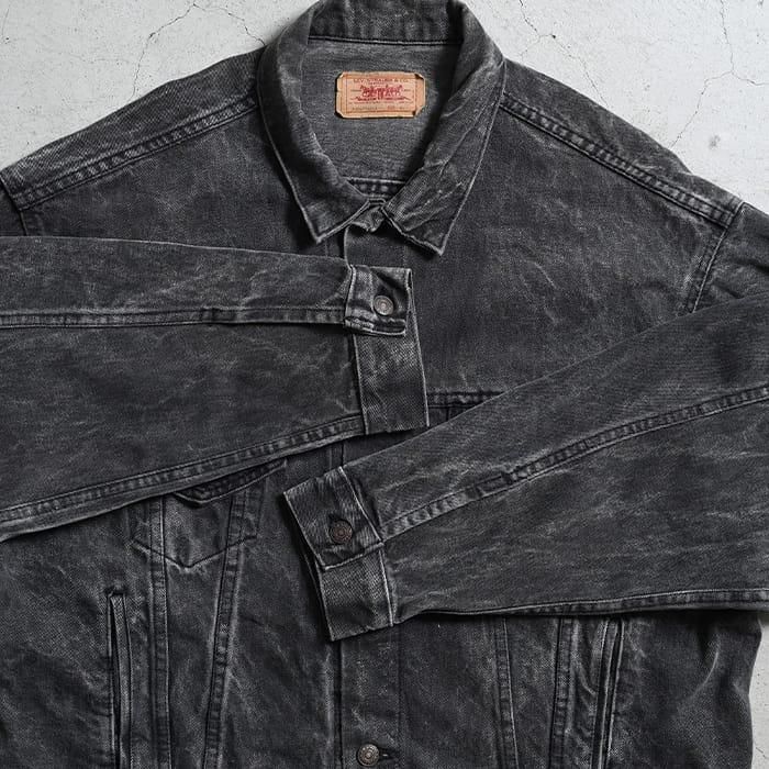 LEVI'S 70507-0253 ACID WASH BLACK DENIM JACKET（'88/X-LARGE