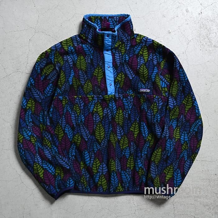 PATAGONIA LEAF PATTERN FLEECE SNAP-T（LARGE/MINT） - 古着屋