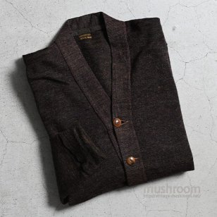 OLD WOOL WORK CARDIGAN WITH ELBOW PATCHBIG SIZE