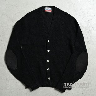 Jantzen BLACK MOHAIR CARDIGAN WITH ELBOW PATCHLARGE