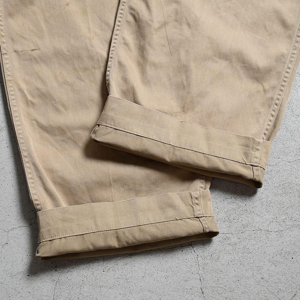 U.S.ARMY 41-KHAKI CHINO TROUSERS（METAL BUTTON） - 古着屋