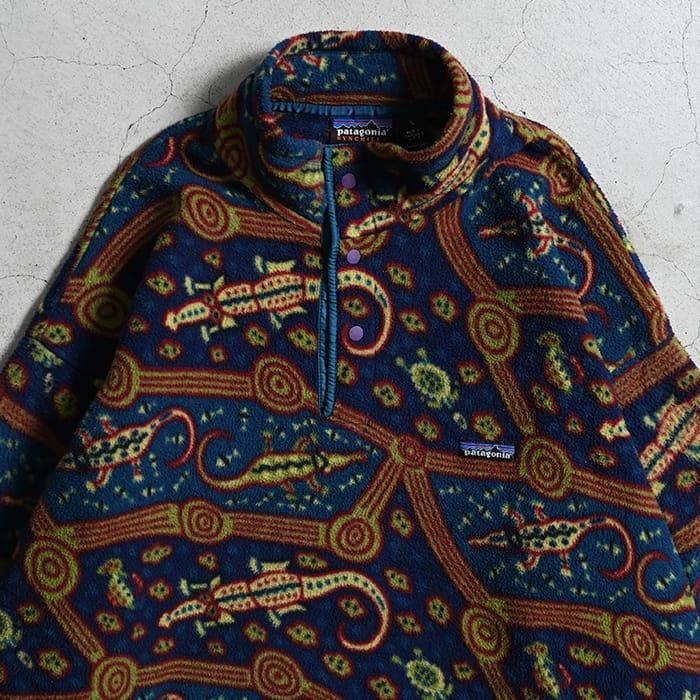 PATAGONIA CROCODILE PATTERN FLEECE SNAP-T（'98/X-LARGE/GOOD