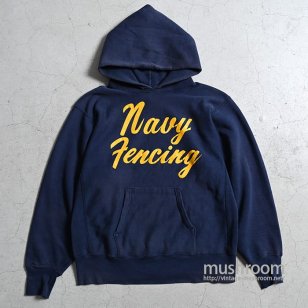 CHAMPION Navy Fencing REVERSE WEAVE HOODY80'S/LARGE