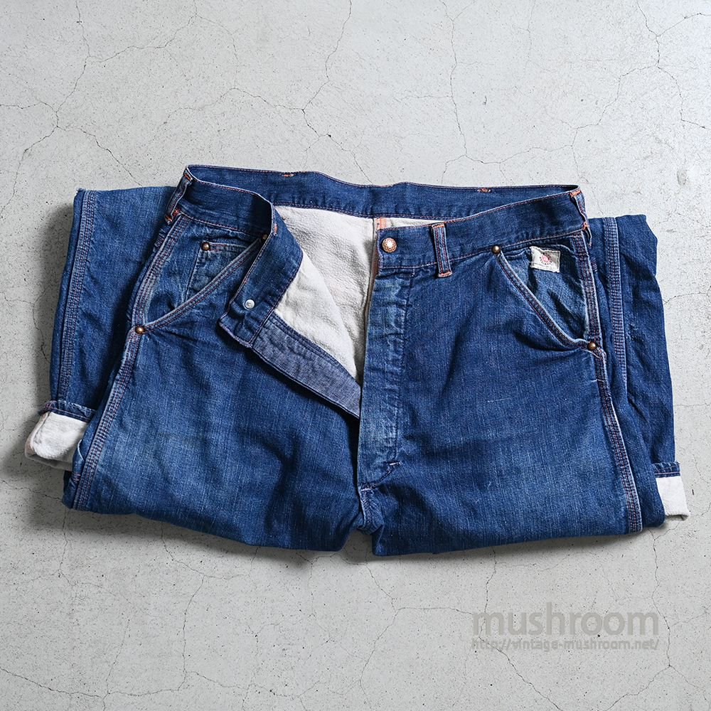 STRONG RELIABLE DENIM PAINTER PANTS WITH FLANNEL LINING - 古着屋