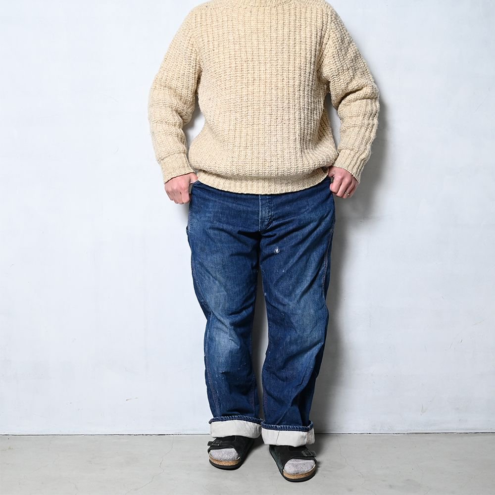 STRONG RELIABLE DENIM PAINTER PANTS WITH FLANNEL LINING - 古着屋