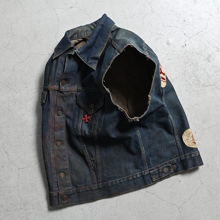 LEVI'S 557XX CUT-OFF BIKER'S VEST（SKULL PATCH） - 古着屋