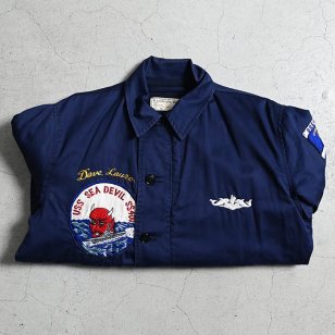 U.S.NAVY BLUE UTILITY JACKET WITH SQUADRON PATCHDEADSTOCK/SZ 40