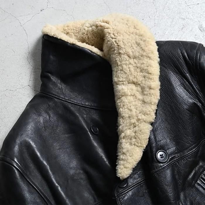 HERCULES BLACK HORSEHIDE Double-Breasted CAR COAT（1930'S