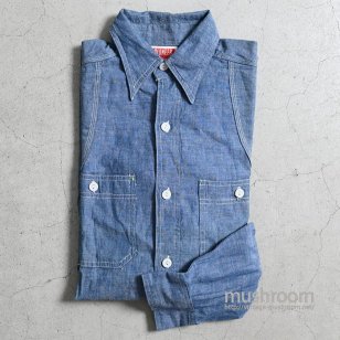 PIONEER CHAMBRAY WORK SHIRT WITH ELBOW PATCHMINT CONDITION 