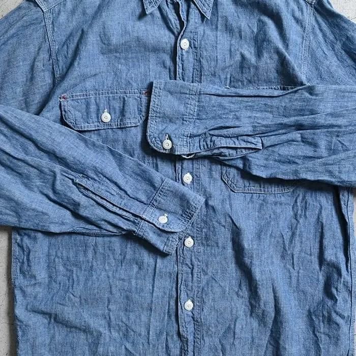 UNCLE SAM CHAMBRAY WORK SHIRT（SZ 15/UNUSUAL POCKET） - 古着