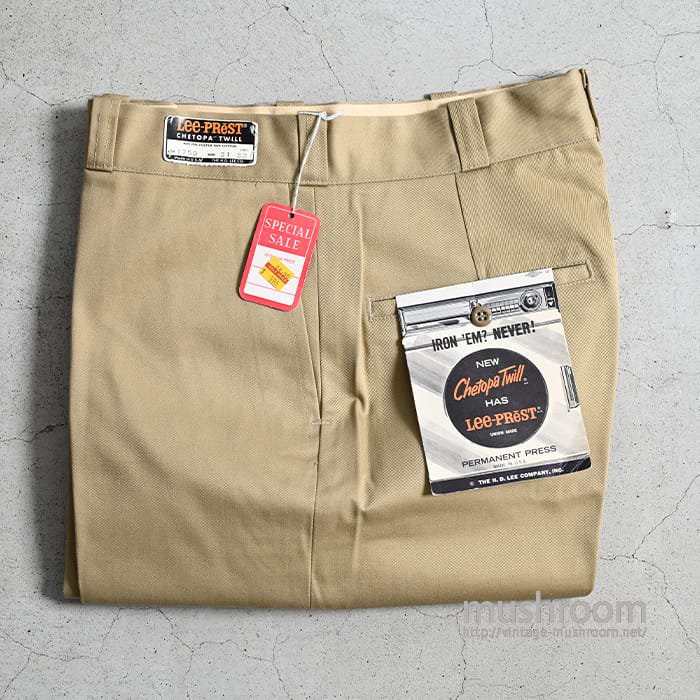 Lee CHETOPA TWILL WORK TROUSERS（W31L30/DEADSTOCK） - 古着屋 ｜ mushroom(マッシュルーム)  ヴィンテージクロージングストア