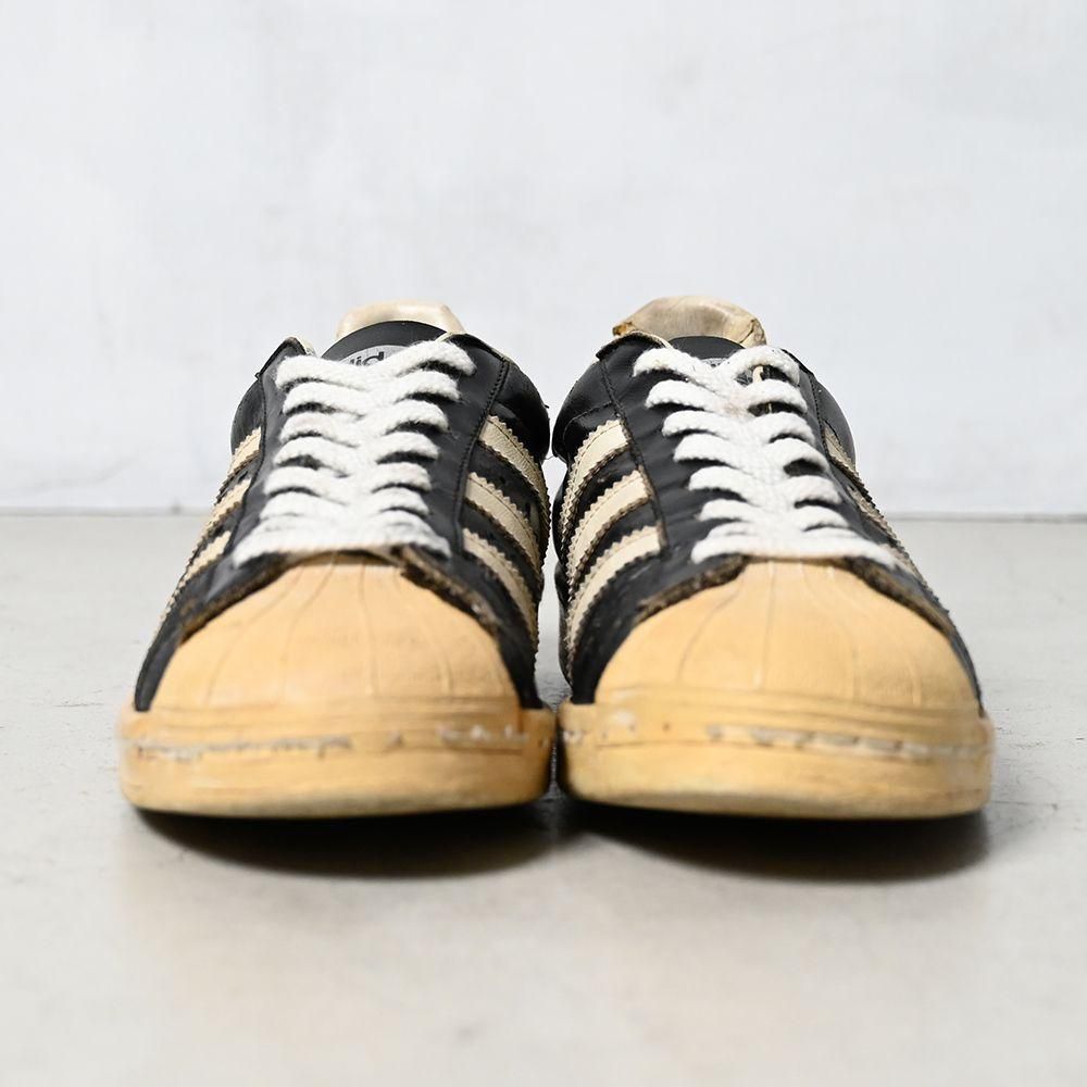 adidas BLK×WHT SUPER STAR(80'S/Made in FRANCE/US 9) - 古着 adidas BLK×WHT SUPER STAR(80'S/Made in FRANCE/US 9) - 古着