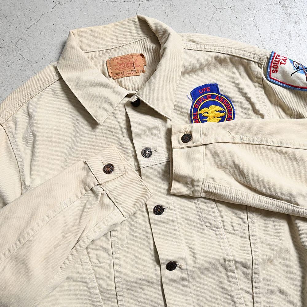 LEVI'S 70519-1122 BIGE PIQUE JACKET WITH PACTH（SZ 46/GOOD