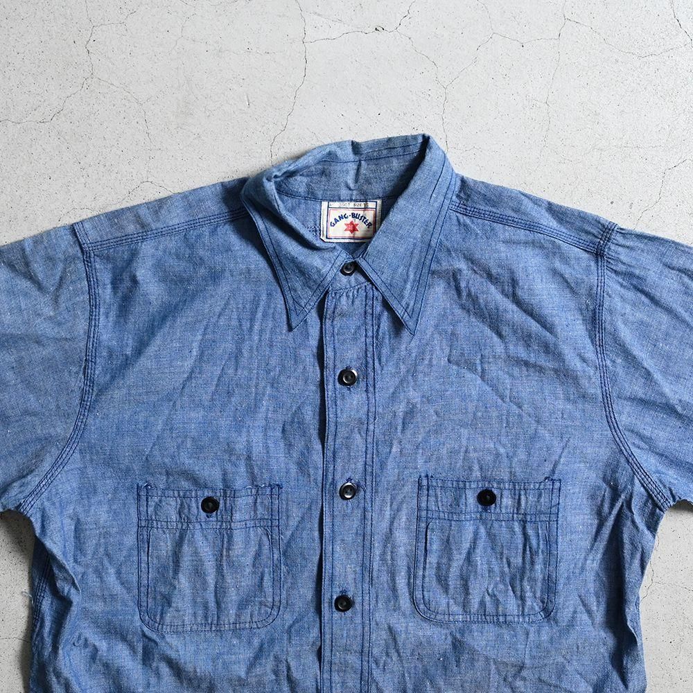 GANG-BUSTER CHAMBRAY WORK SHIRT（1-WASHED/SZ15/MINT CONDITION