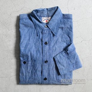 GANG-BUSTER CHAMBRAY WORK SHIRT1-WASHED/SZ15/MINT CONDITION