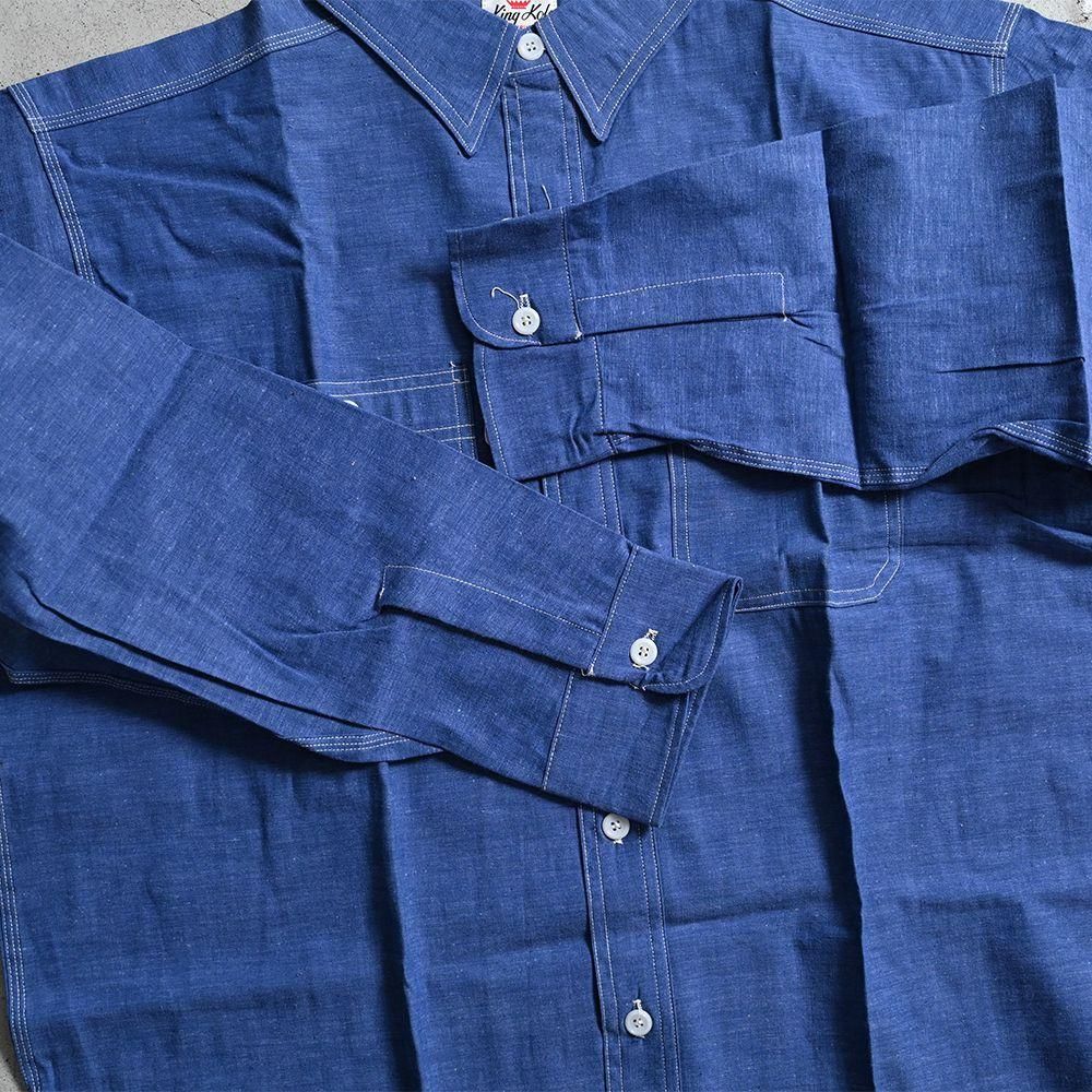 King Kole BLUE CHAMBRAY WORK SHIRT（DEADSTOCK/SZ 17） - 古着屋