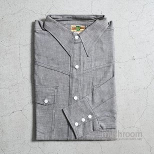OLD GRAY CHAMBRAY WESTERN SHIRTSZ 16 1/2 S/DEADSTOCK
