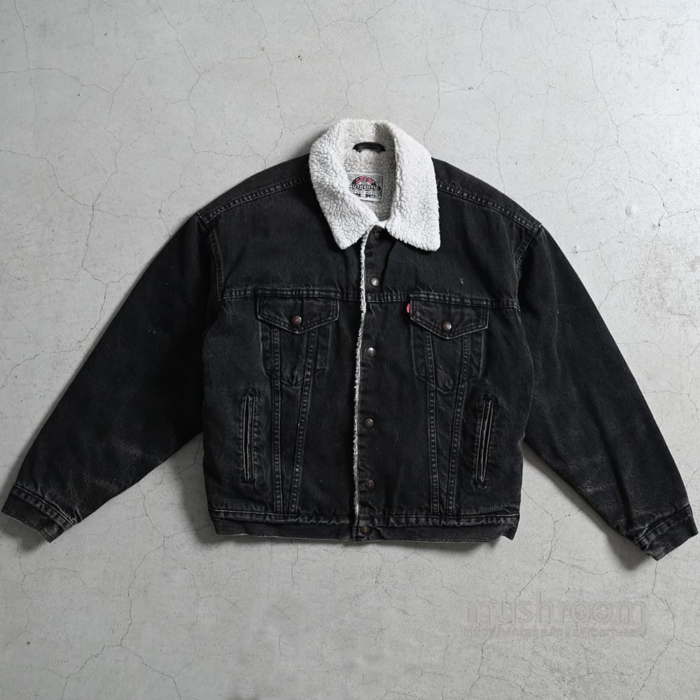 LEVI'S BLACK DENIM BOA JACKET（90'S/LARGE） - 古着屋 ｜ mushroom