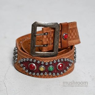 OLD STUDDED JEWEL LEATHER BELTVERY GOOD CONDITION