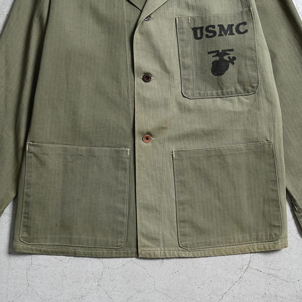 USMC P-41 TWO-TONE HBT UTILITY JACKET WITH STENCIL（MINT/SZ 38