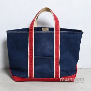 L.L.BEAN DELUXE TOTE80'S/NVYRED/GOOD CONDITION