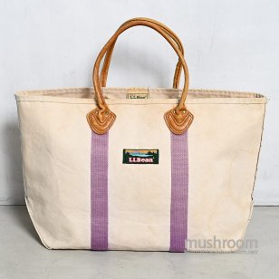 L.L.BEAN CANVAS TOTE BAG WITH LEATHER HANDLEGOOD CONDITION