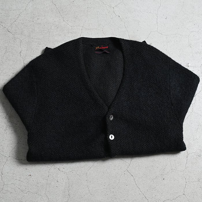 Munsingwear BLACK MOHAIR CARDIGAN（GOOD CONDITION/LARGE） - 古着屋 