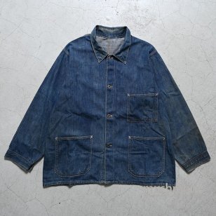OLD 3-POCKET DENIM COVERALL1930'S/GOOD CONDITION